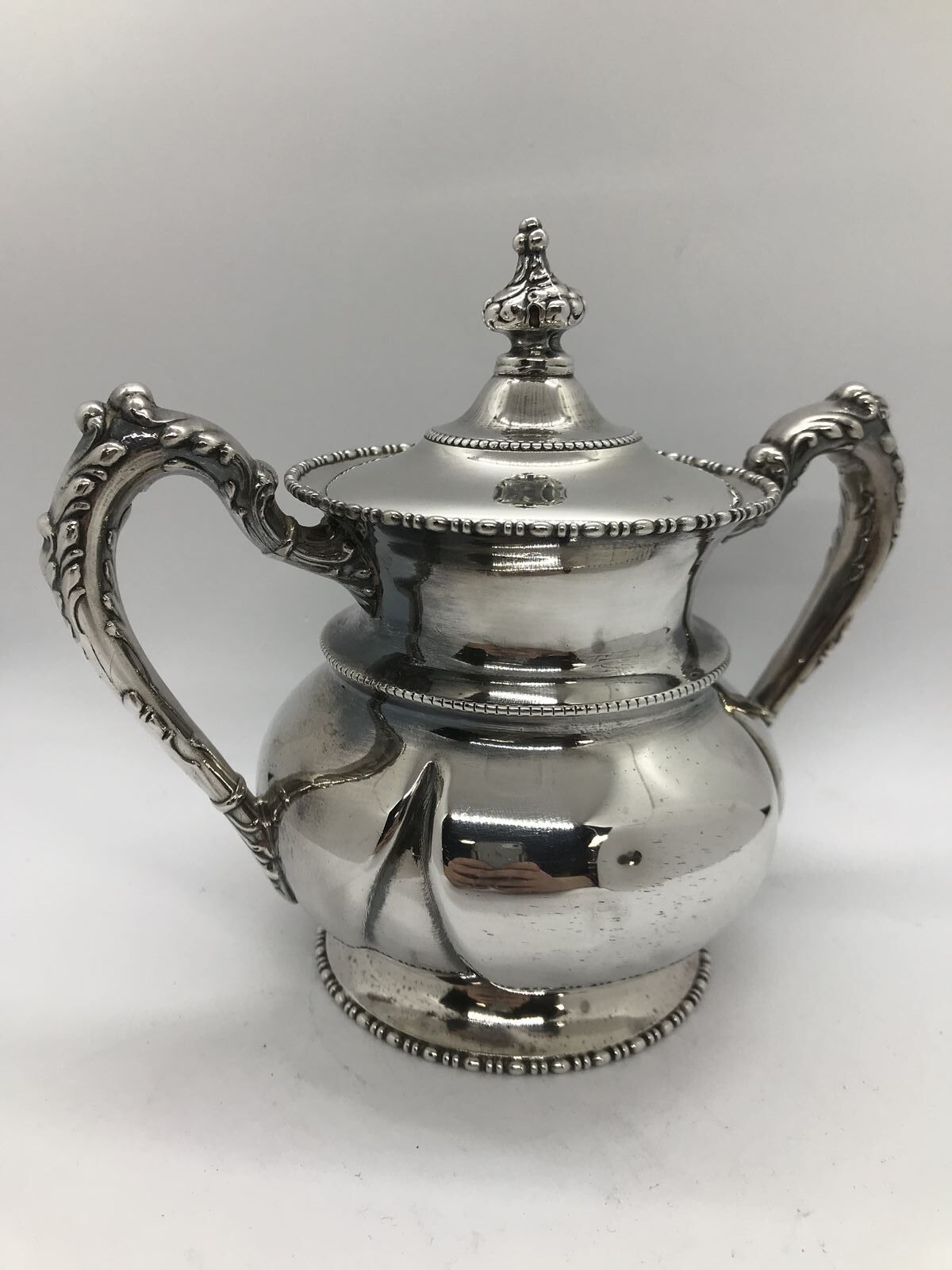 English silver metal sugar pot