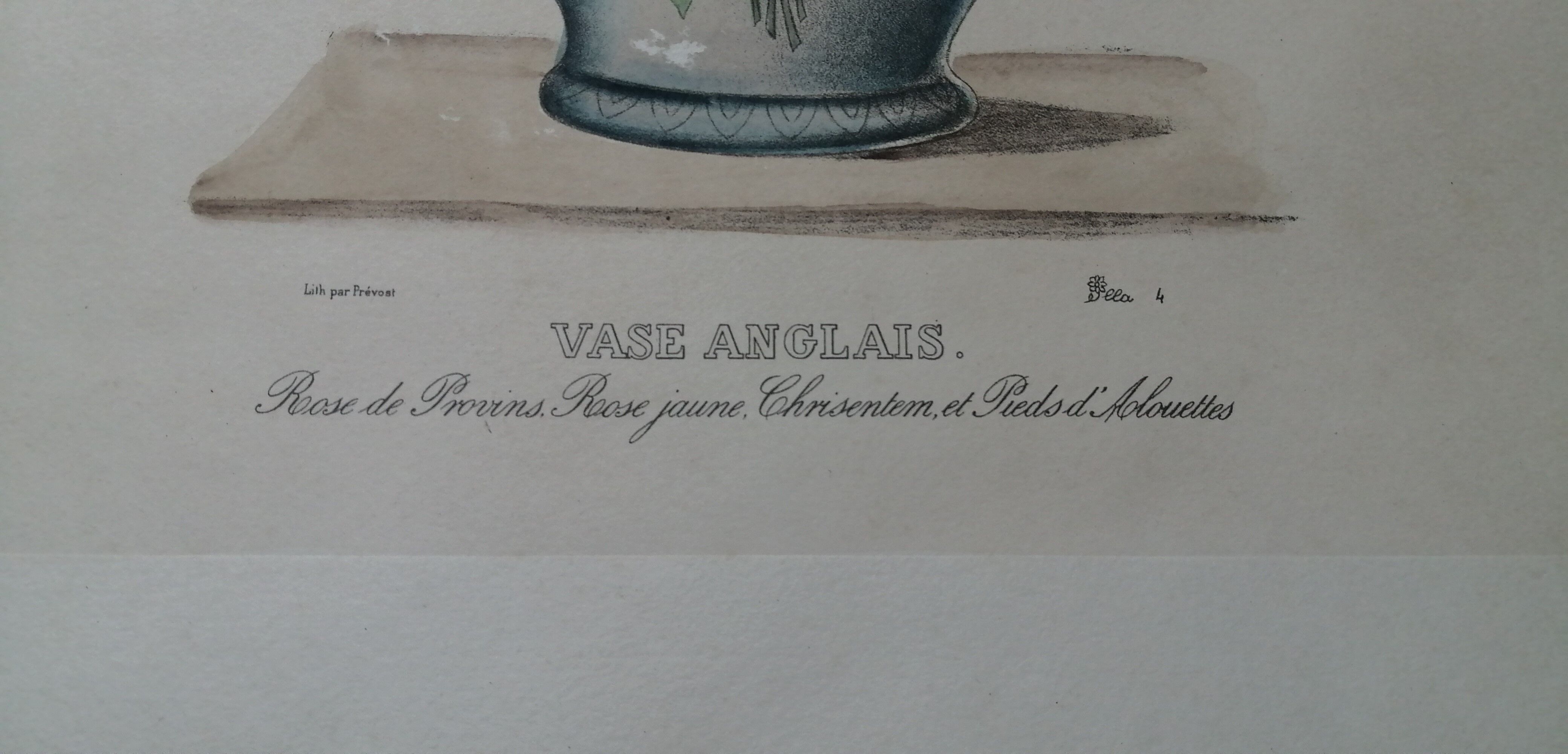 Lithograph by prévost english vase