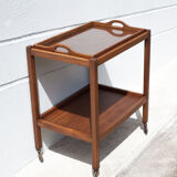 Wooden service with wheels