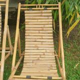Pair of bamboo deck chairs, deckchairs