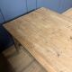 French farmhouse dining table with pine top and oak base