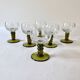 6 small liqueur glasses Roemer, moss green stepped bases