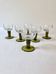 6 small liqueur glasses Roemer, moss green stepped bases