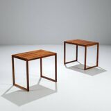 Sled legged pair of rosewood side tables mid-century Denmark 1960
