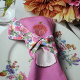 6 serviettes de table brodées à la main