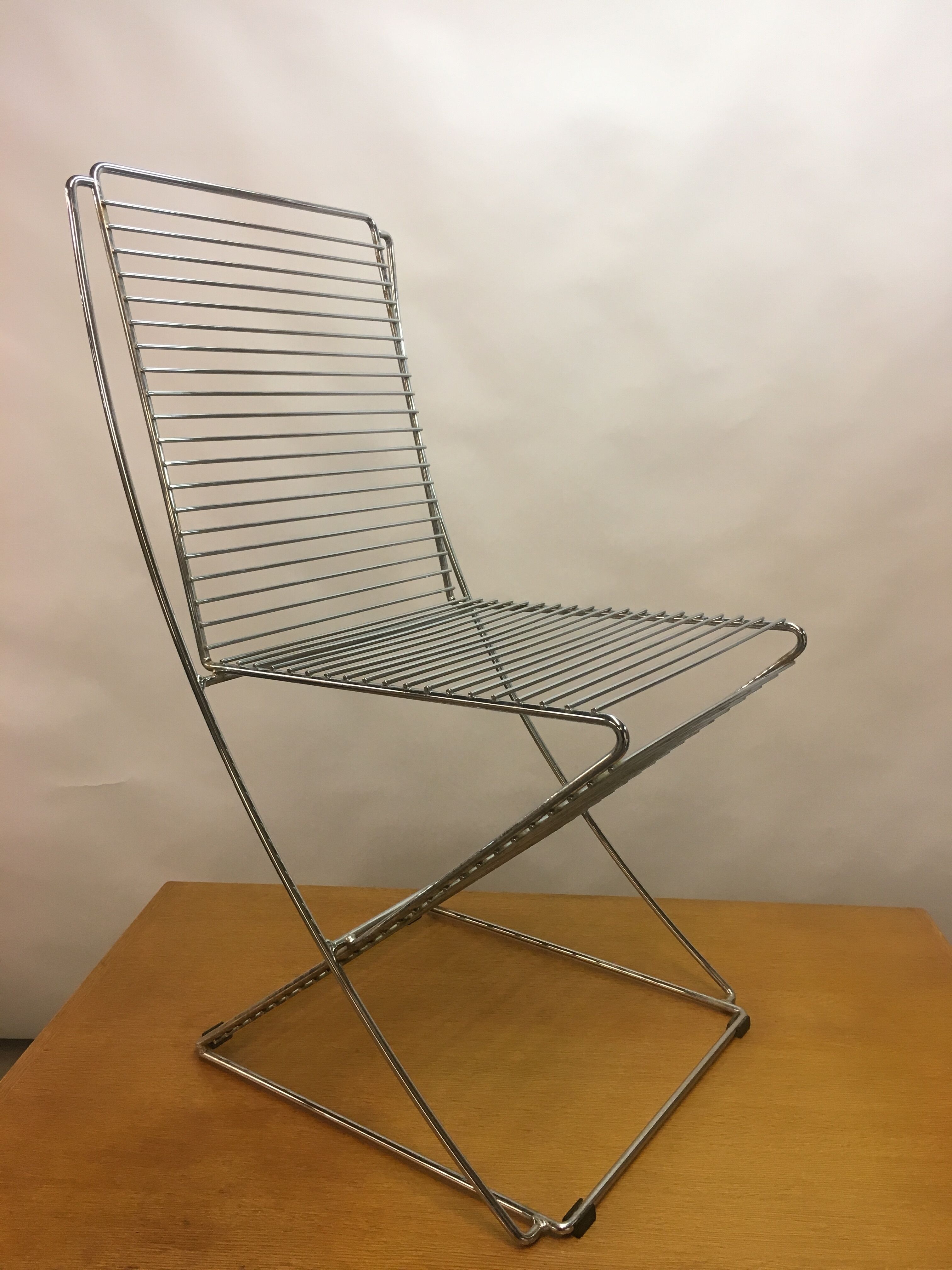 Metal & chrome wire chair, 1970