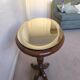 1950s Oval Pedestal Table with Beveled Mercury Mirror
