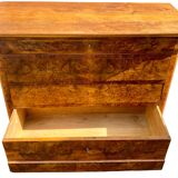 Walnut burl commode, 19th century, Louis Philippe style.
