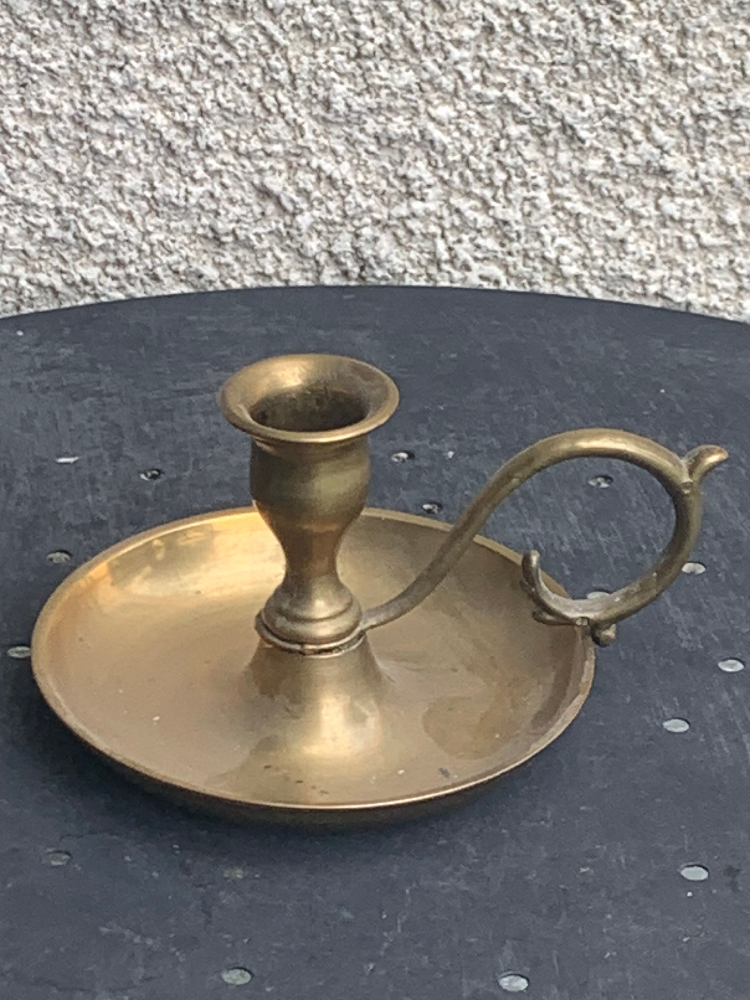 Antique thumb holder, vintage gilded brass cellar rat