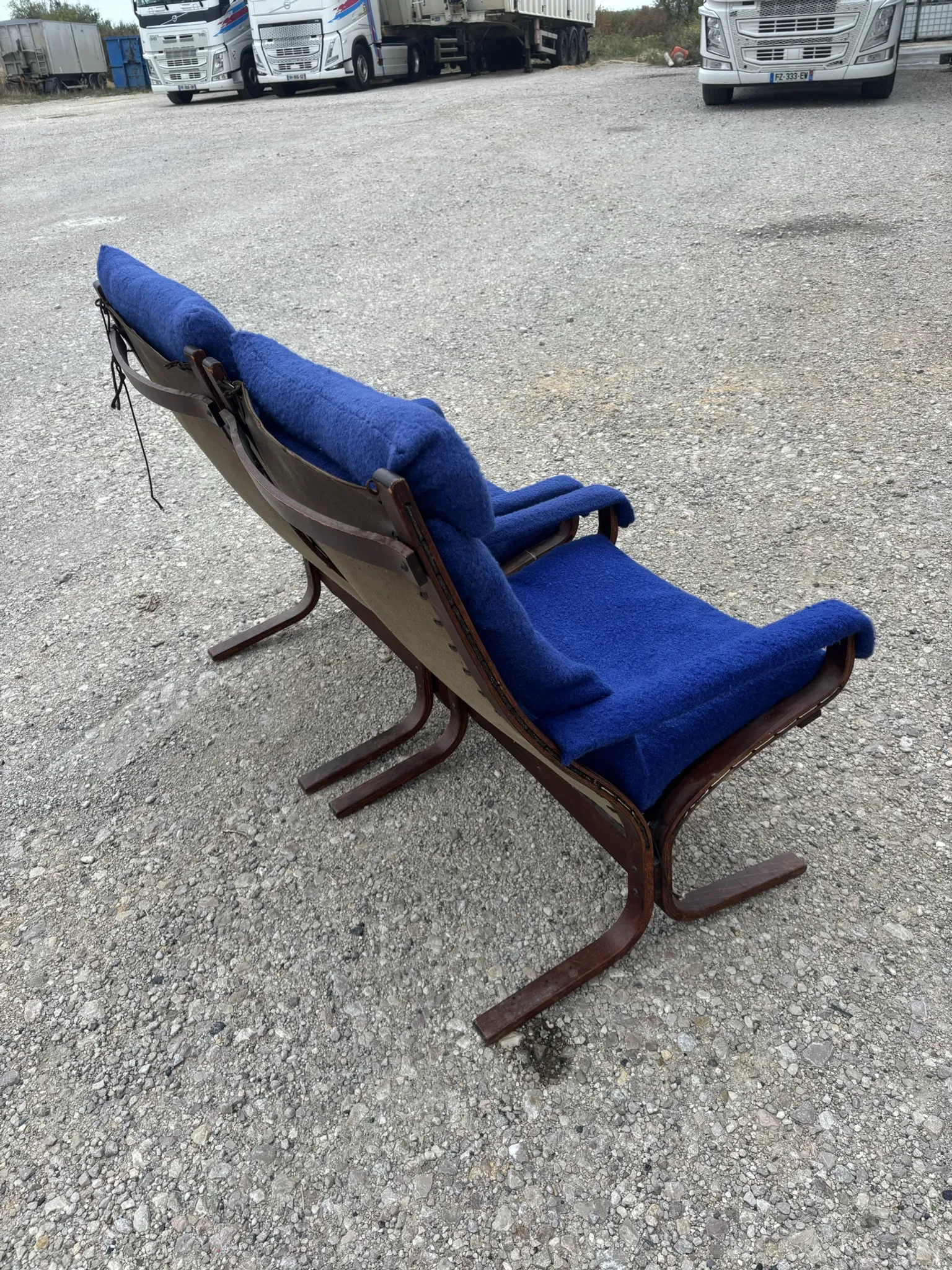 Pair of Siesta armchairs by Ingmar Relling, vintage Scandinavian design.