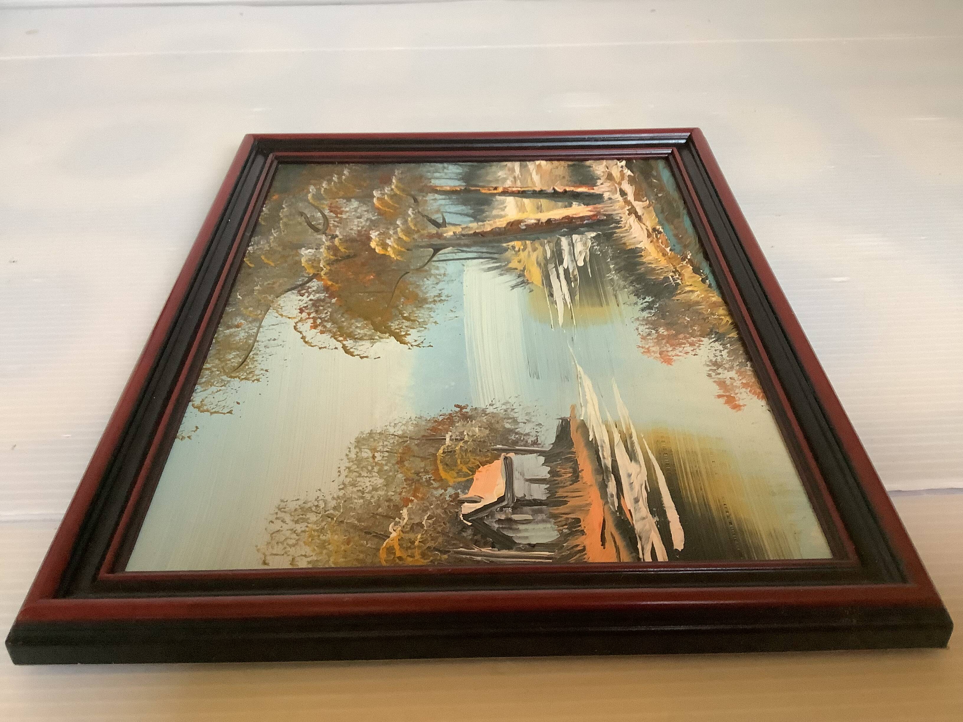 Small landscape painting in oil on panel.