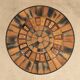 Round coffee table in ceramic and lacquered metal, Roger Capron