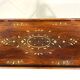 Anglo-Indian teak serving trolley with brass inlays from the 1930s-1940s.