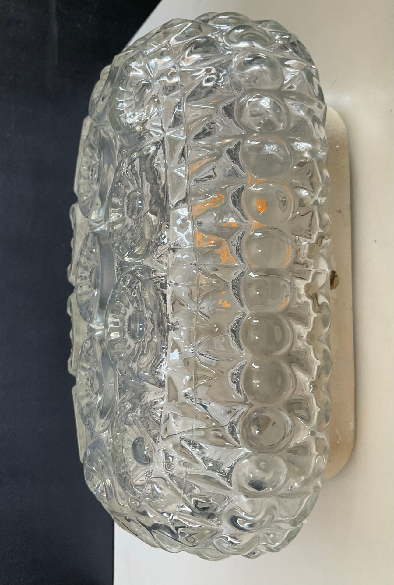 Vintage wall light Marguerite moulded glass