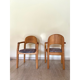 Set of solid wood armchairs and chairs by Dylund, 1970