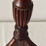 Tripod side table wine table in mahogany and vintage leather