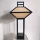 Japanese lamp in black lacquered wood and rice paper H:75cm