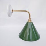 Swan neck and enamelled sheet metal wall light