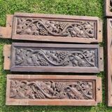 Lot de boiseries anciennes en chêne sculpté - style gothique XIXe