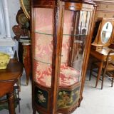 Asian decor rosewood marquetry showcase