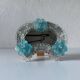 Small blue and white glass table or wall mirror from Murano, 1960s, Italy.