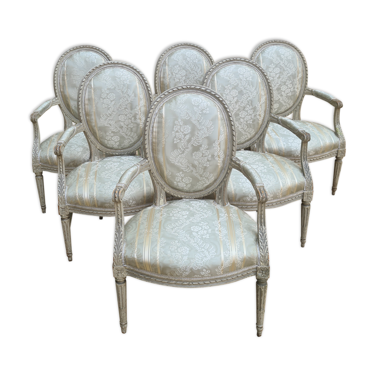 Suite de 6 fauteuils époque Louis XVI , vers 1785