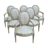 Set of 6 Louis XVI period armchairs, circa 1785