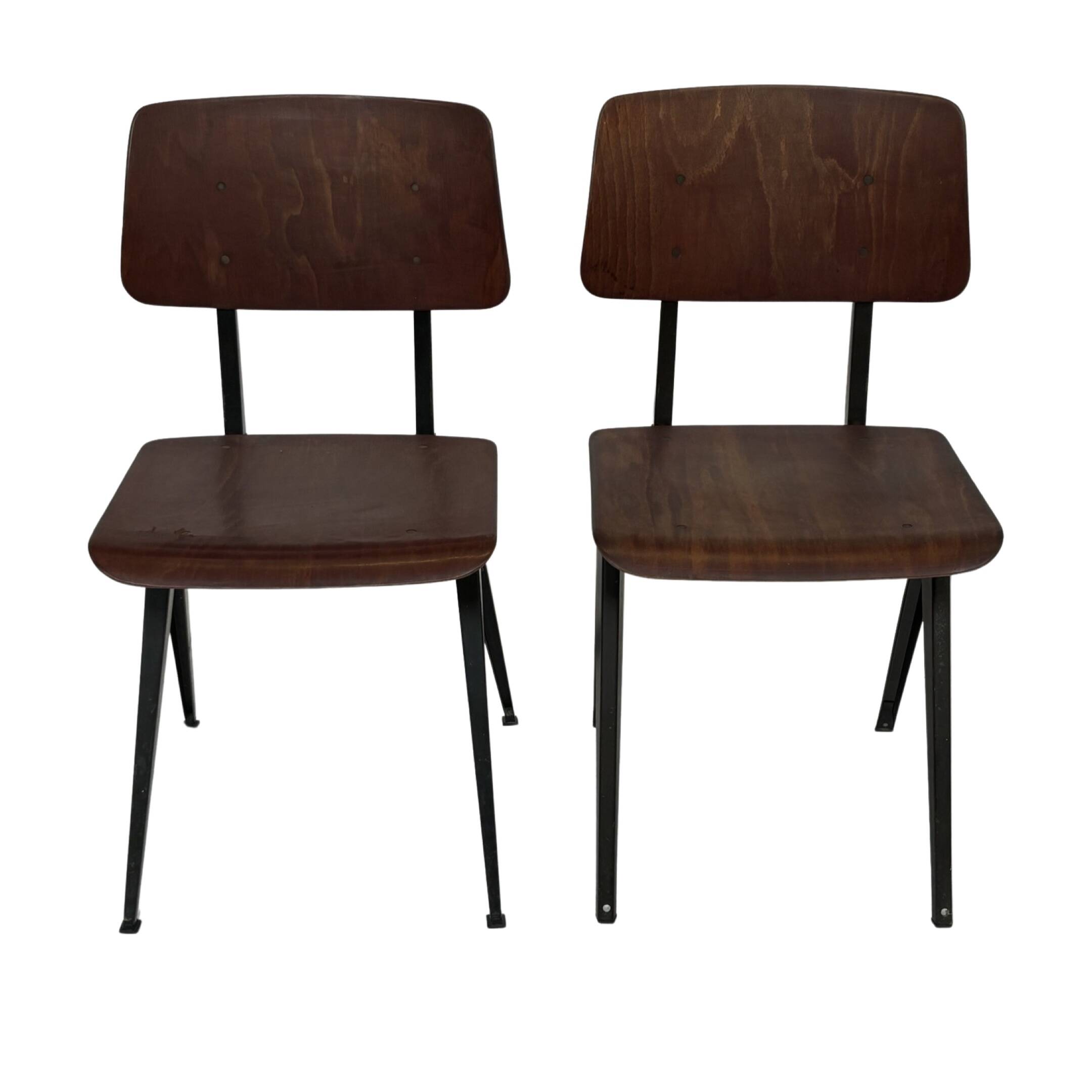 Set of 4 vintage school chairs Galvanitas S16 Netherlands Design
