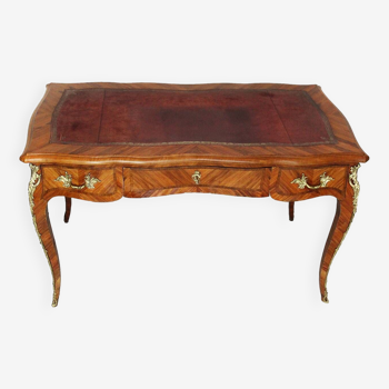 Bureau de dame Style Louis XV maroquin rouge et bois de rose