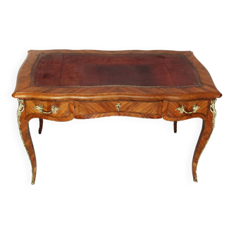 Bureau de dame Style Louis XV maroquin rouge et bois de rose