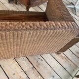 20th century rattan sofa, 3/4 seats