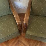 Chaises longues Art Déco avec accoudoirs en bois courbés, années 1930, lot de 2