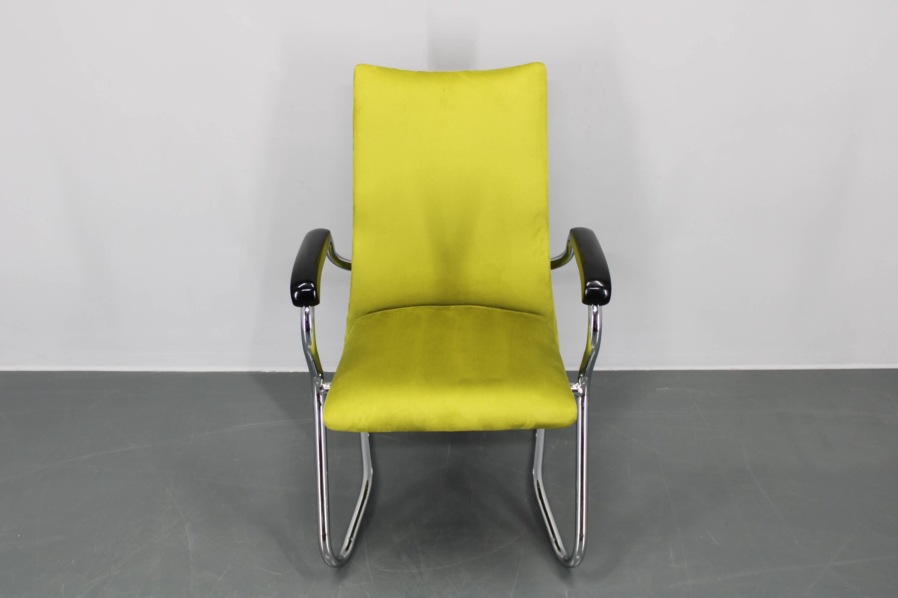 1970s German Tubular Armchair or Desk Chair, Restored