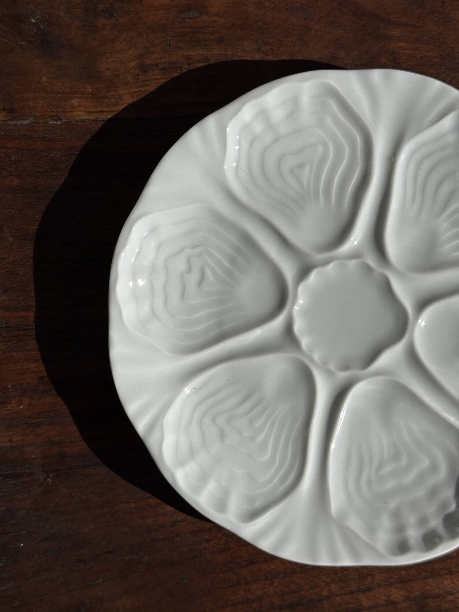 Set of 4 oyster plates Limoges France D25