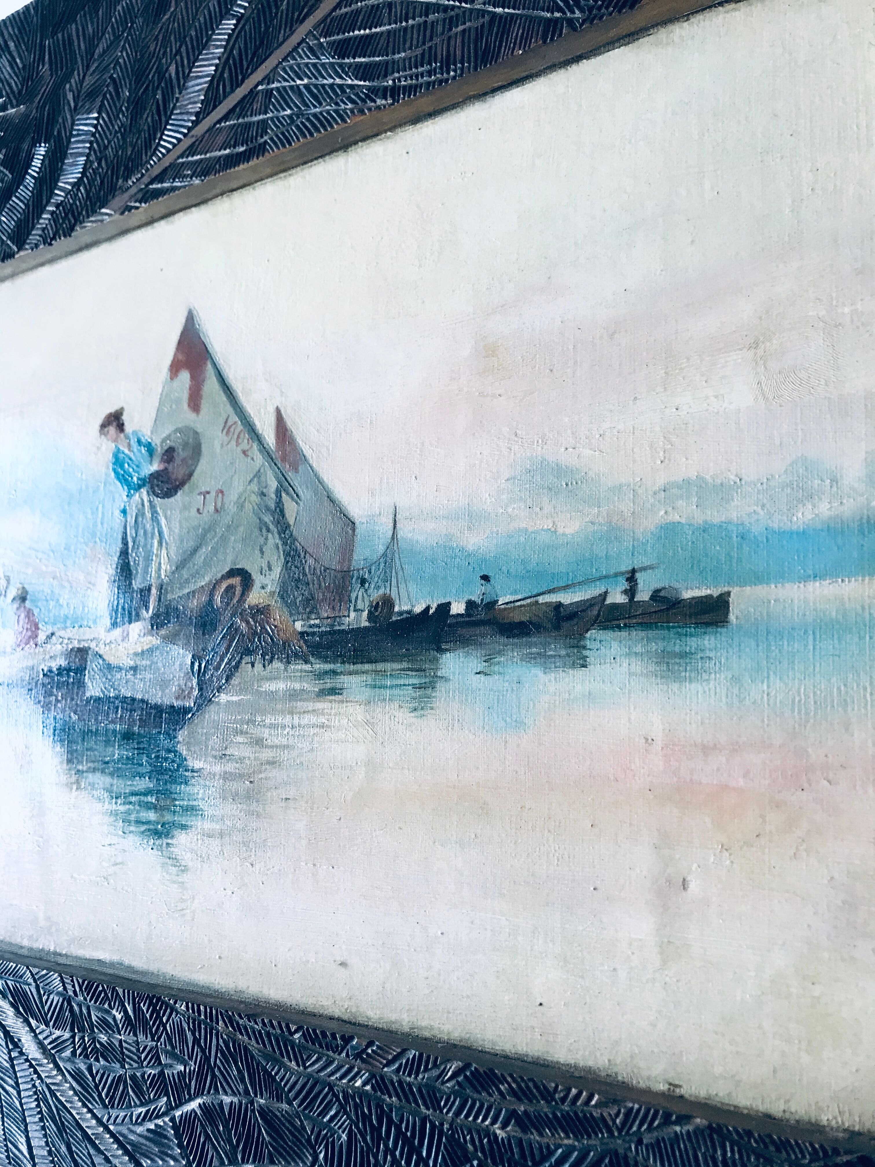 Table old fisherman's boats