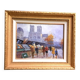 Walter Sita XX th Paris and the booksellers oil on framed canvas