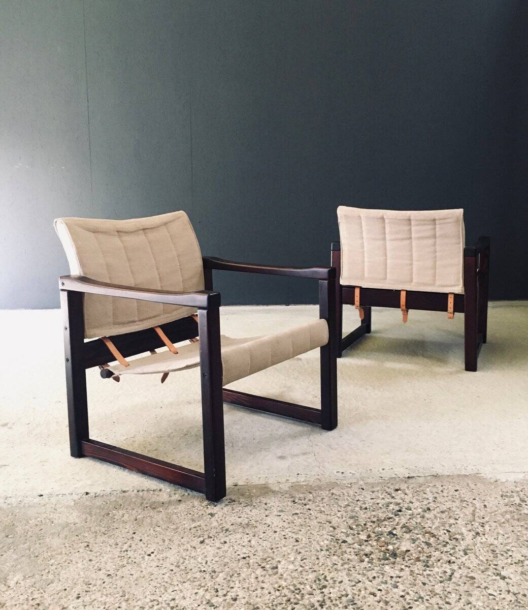 Diana Safari Lounge Chairs attributed to Karin Mobring for Ikea, 1970s, Set of 2