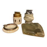 Ashtrays and lighters in onyx marble mother-of-pearl.