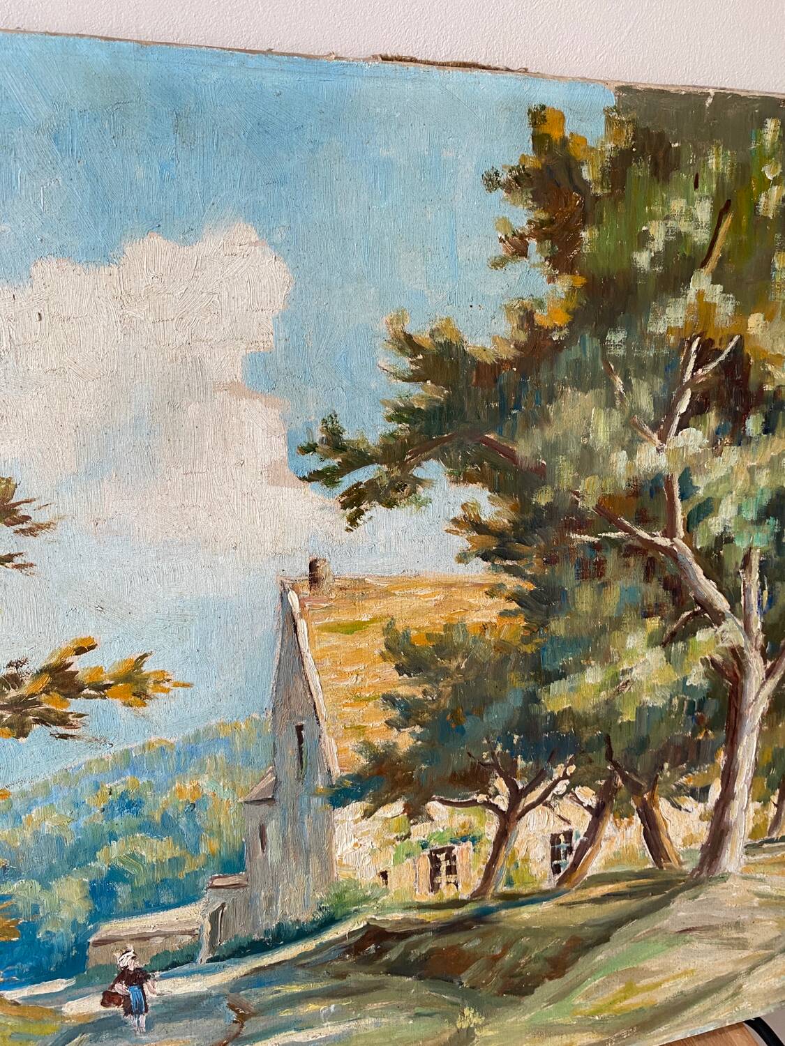 Oil on canvas mountain path