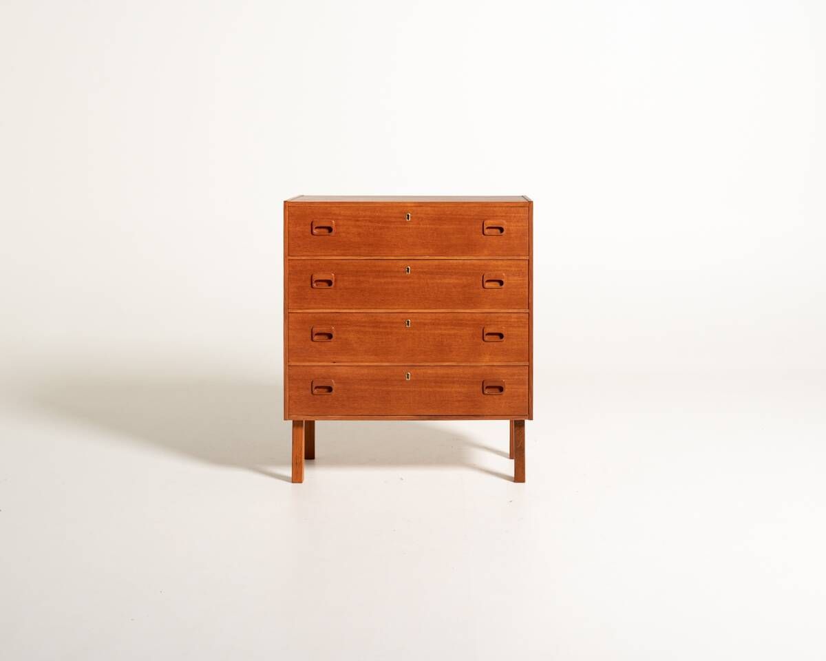 Scandinavian teak chest of drawers with locks