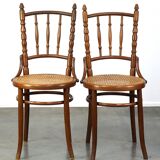 Set of 4 beautiful and atmospheric vintage design bistro chairs
