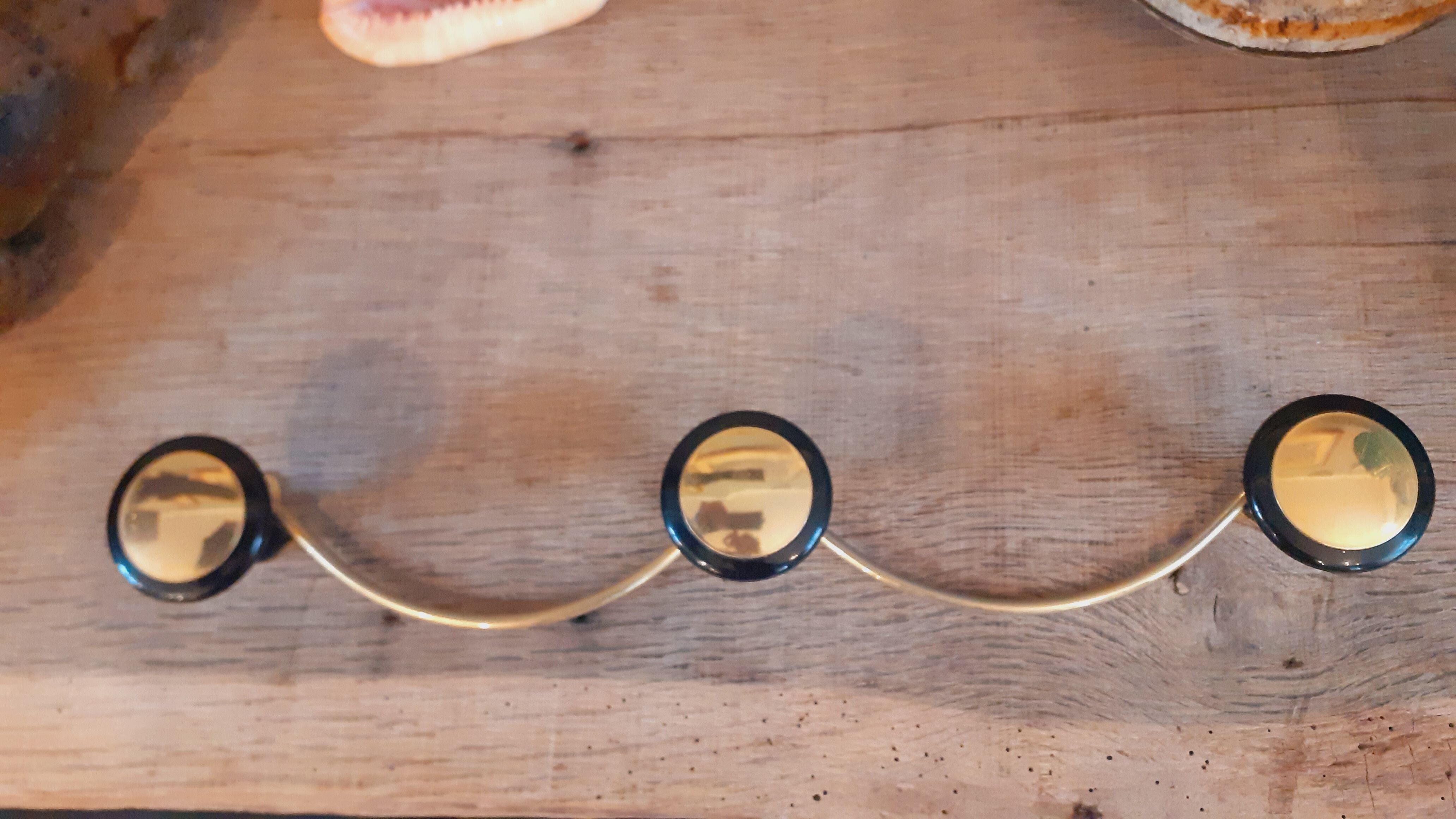 Coat rack, 3 vintage hooks year 50