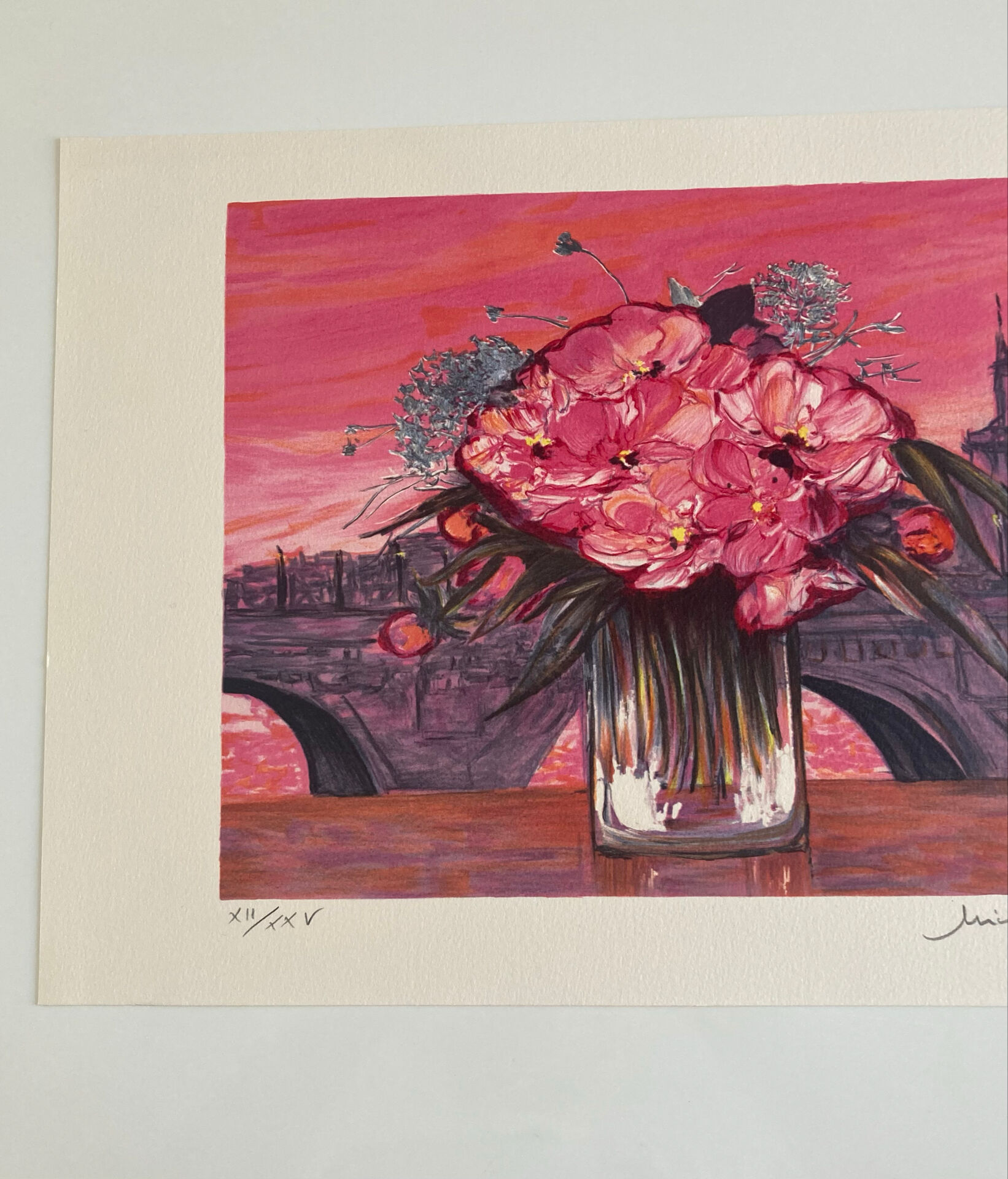 Lithographie numérotée et signée Michel Henry -La conciergerie-Paris