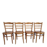 Set of 4 Baumann bistro chairs – model “Le Marais” – light wood