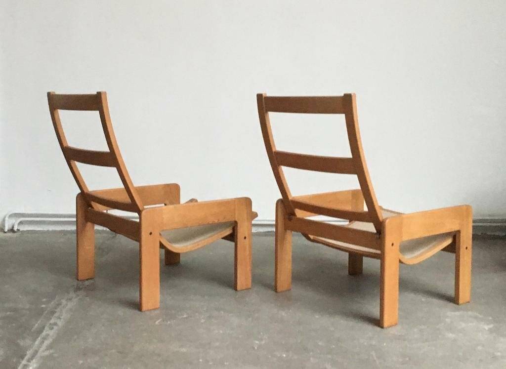 Vintage lounge chair set in Swedish beech by Yngve Ekström for Swedese, 1970s.