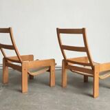 Vintage lounge chair set in Swedish beech by Yngve Ekström for Swedese, 1970s.