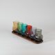 Mid-century rainbow glass set: 6 Finnish style glasses, by Kaj Franck & Lasi.