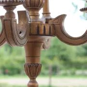 French neoclassical carved wood chandelier – circa 1950