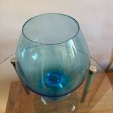 Blue Cognac glass vase