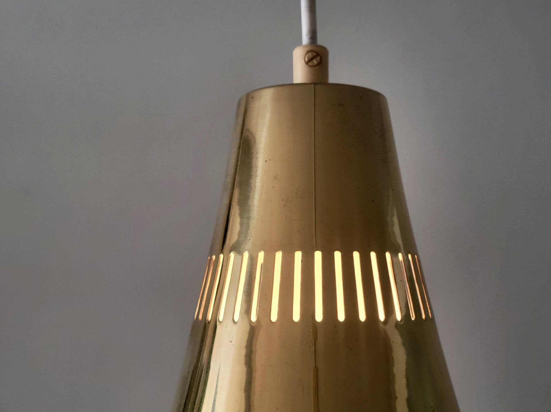 Vintage brass hanging lamp by Hans Agne Jakobsson model T 598
